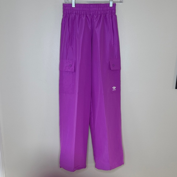 Adidas Purple Athletic Cargo Outdoor Windbreaker Pants XS New With Tags - Picture 2 of 16